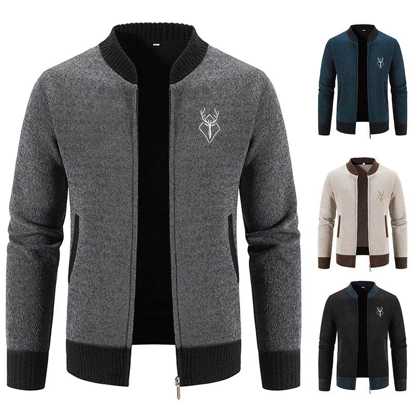 ENWEIGE Men's Knit Sweater Jacket - Casual Cold Weather Y2K Streetwear - Buy Center