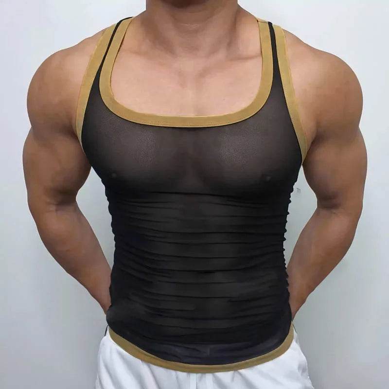 Men’s Summer Mesh Tank Top - Casual U Neck Sleeveless Vest for Clubwear - Buy Center