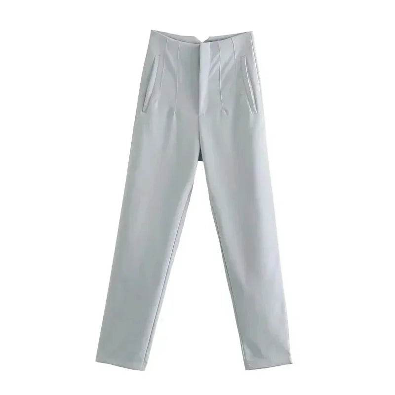 TRAF High Waist Women's Trousers - Office Wear & Casual Style - Buy Center
