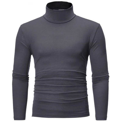Bigsweety Men's Slim Fit Turtleneck Pullover - Casual Solid Color Top - Buy Center