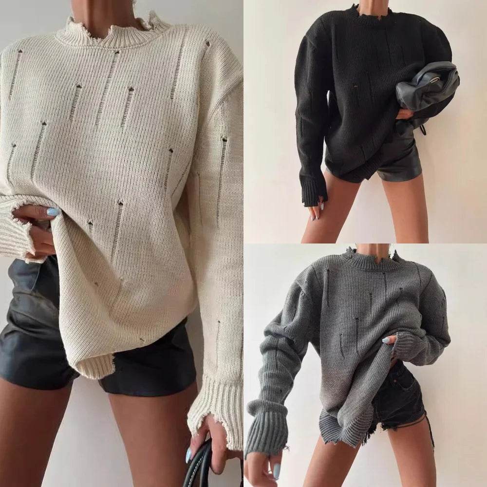 Women's Oversize Turtleneck Sweater - Thick Vintage Chunky Knit - Buy Center