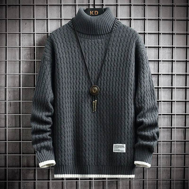 4XL-M Winter Mens Turtleneck Sweater Trend Thick Bottoming Sweater Men Solid Color Casual Jumper Sweater Male Warm Pullovers - Buy Center