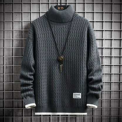 4XL-M Winter Mens Turtleneck Sweater Trend Thick Bottoming Sweater Men Solid Color Casual Jumper Sweater Male Warm Pullovers - Buy Center