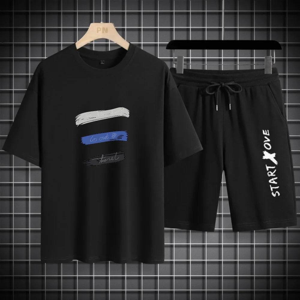 Men's Summer Quick-Drying Casual Tracksuit - Short Sleeve T-Shirt & Shorts - Buy Center