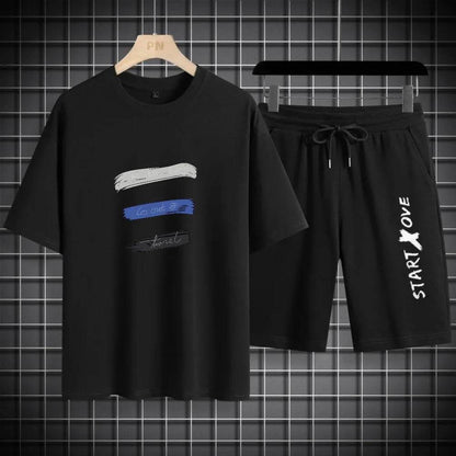 Men's Summer Quick-Drying Casual Tracksuit - Short Sleeve T-Shirt & Shorts - Buy Center