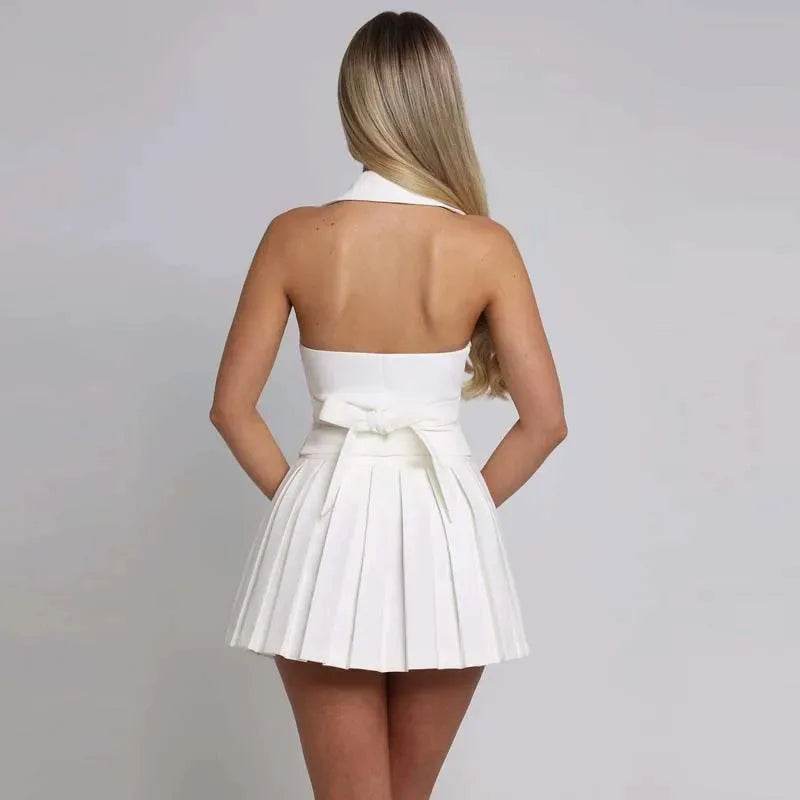 Elegant Slim-Fit Pleated Skirt Suit - Women's Casual Fashion - Buy Center