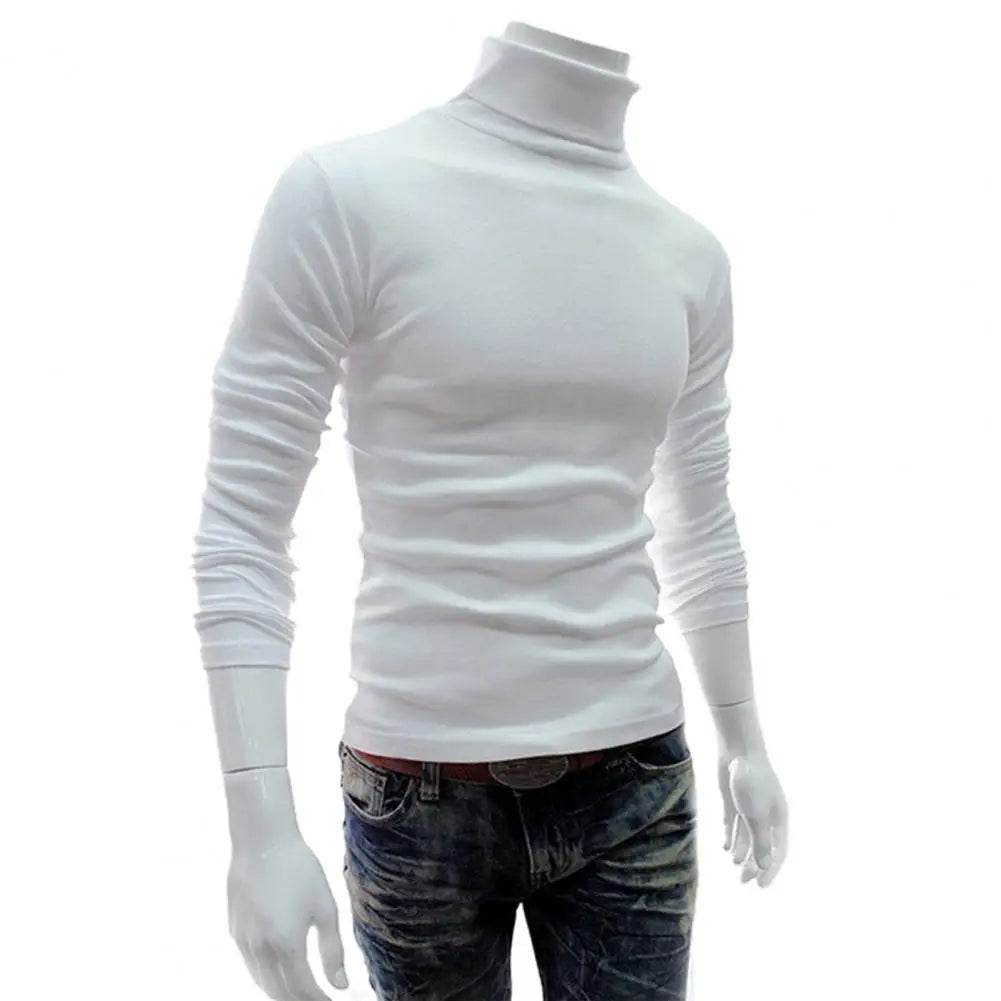 SANWOOD Men's Long Sleeve Pullover - Solid Color Stretchy Knitted Top - Buy Center