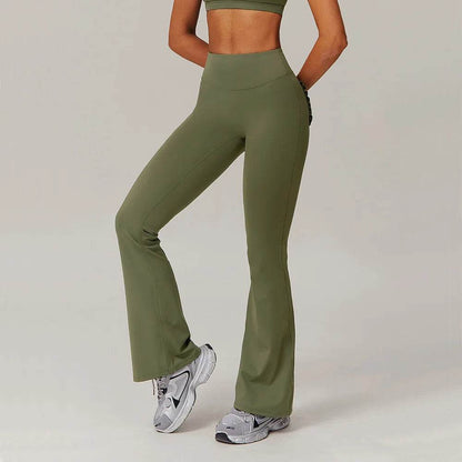 SWELTERING Women's High Stretch Yoga Leggings - Bell-Bottoms with Pockets - Buy Center