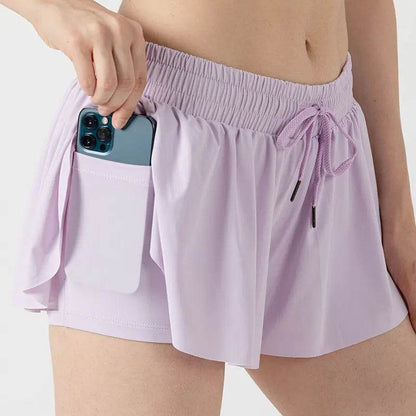 INLUMINE Women's 2-in-1 Flowing Sports Shorts - Butterfly Design - Buy Center