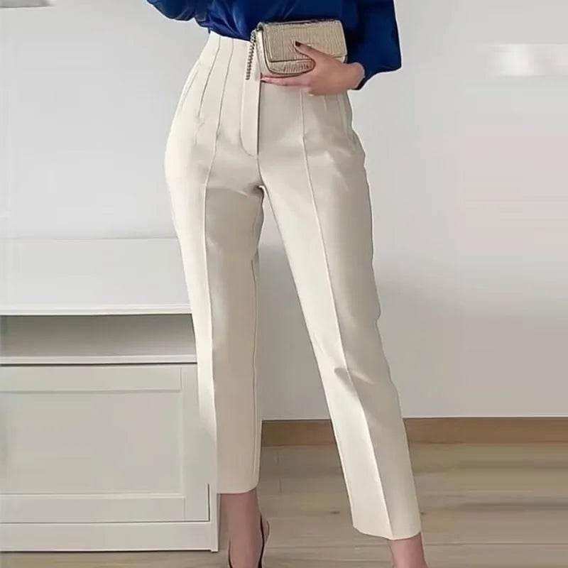 TRAF High Waist Women's Trousers - Office Wear & Casual Style - Buy Center