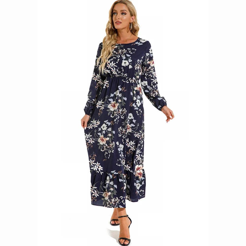 XIBUSANA Bohemian Chiffon Maxi Dress - Floral Print for Women - Buy Center