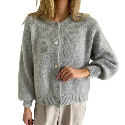 Goocheer Women’s Solid Knitted Cardigan - O-neck, Single Breasted Style - Buy Center