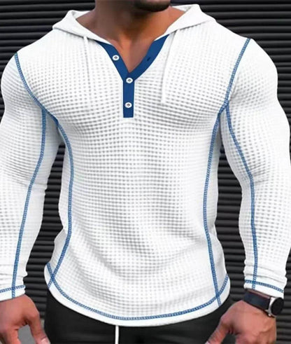 Slim Fit V-Neck Hoodies for Men - Casual Polyester Long Sleeve - Buy Center