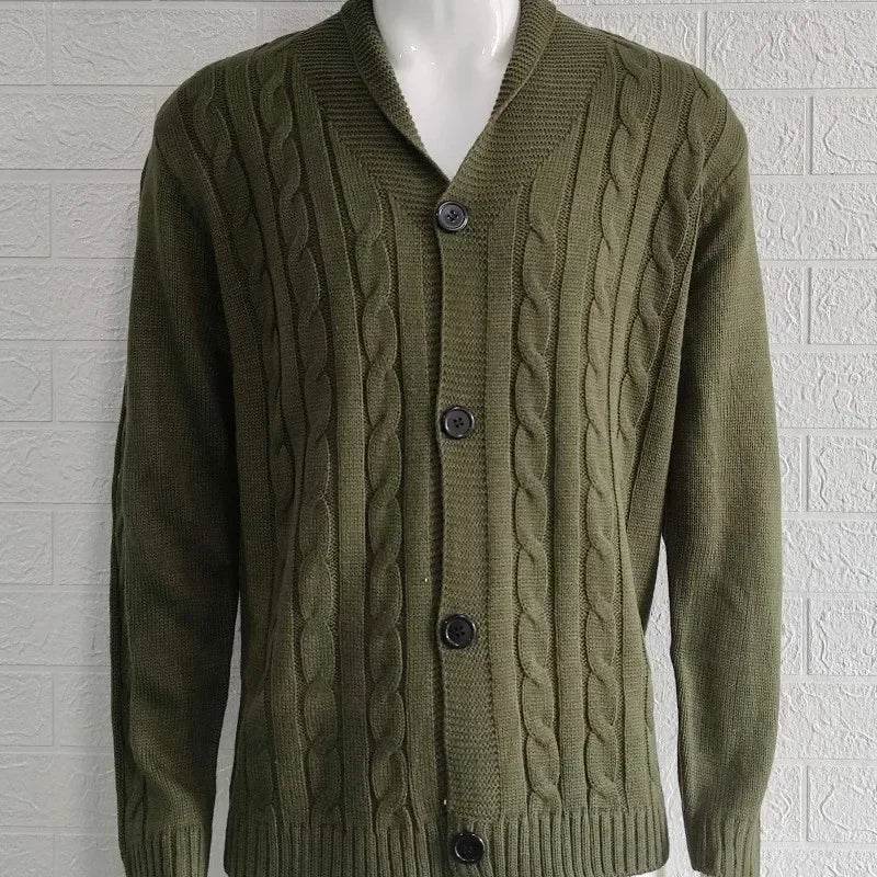 Kalenmos Men’s V-Neck Loose Sweater - Cozy Casual Cardigan for Autumn - Buy Center