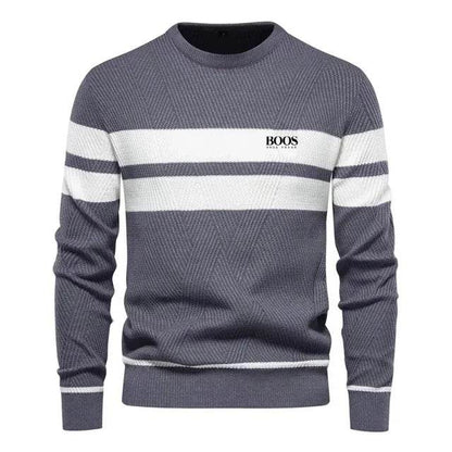 New Autumn Pullover Men's Sweater O-neck Patchwork Long Sleeve Warm Slim Sweaters Men Casual Fashion Sweater Men Clothing - Buy Center