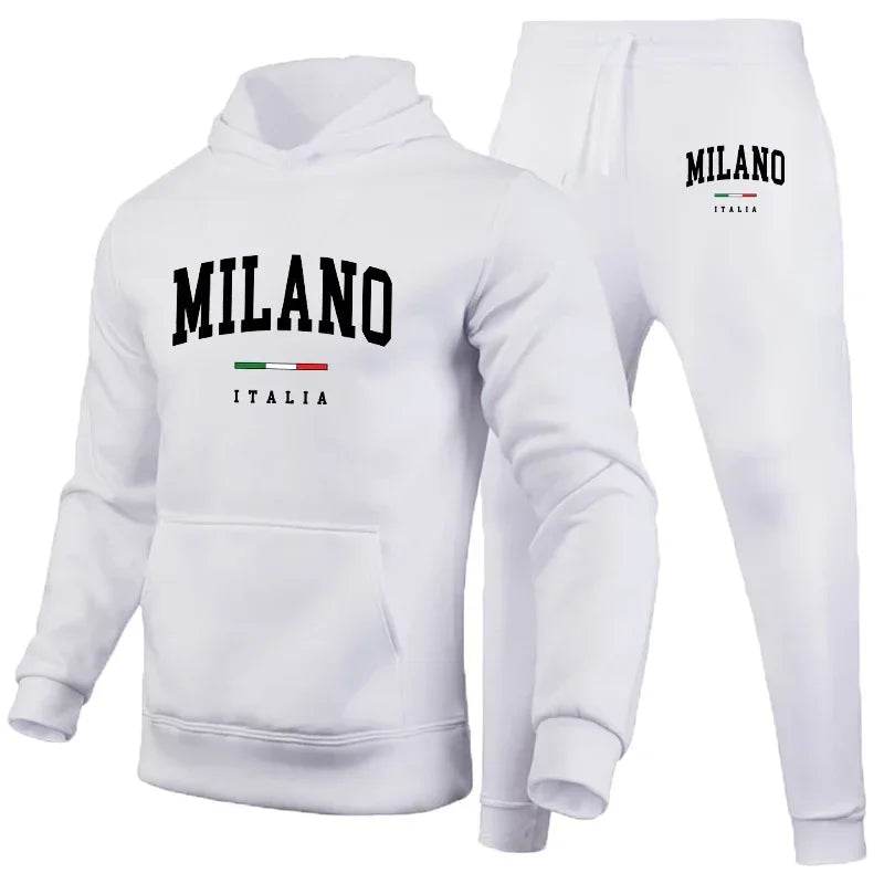 Milano Print Men's Luxury Hoodie Set - Casual Jogging Tracksuit - Buy Center