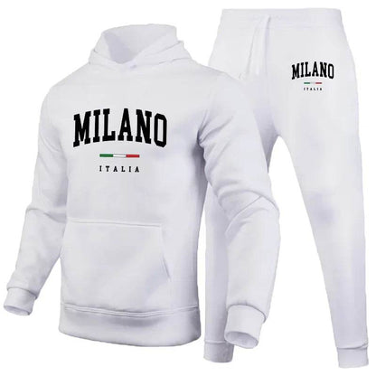 Milano Print Men's Luxury Hoodie Set - Casual Jogging Tracksuit - Buy Center