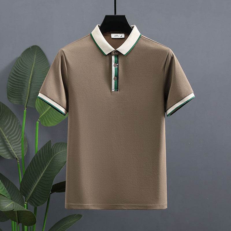 Casual Summer Pearl Cotton Polo Shirt - Short-Sleeved & Loose Fit - Buy Center
