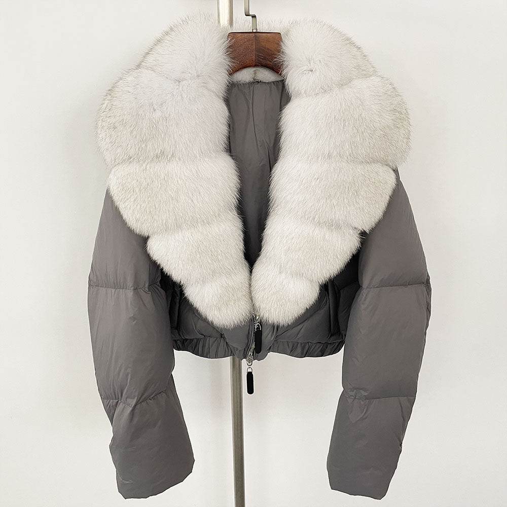 Luxurious Fox Fur Collar Down Jacket - Thick Stylish Coat for Women - Buy Center