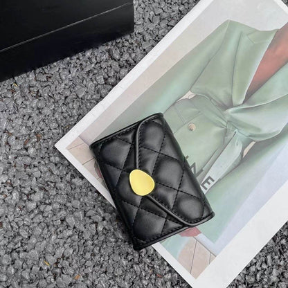 Women's Rhombus Leather Wallet - Compact Luxury in Trendy Colors - Buy Center