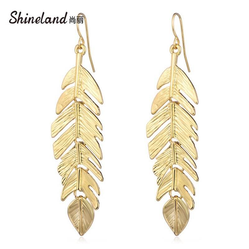 Buy Center European & American Tassel Leaf Earrings - Stylish Geometric Design - Buy Center