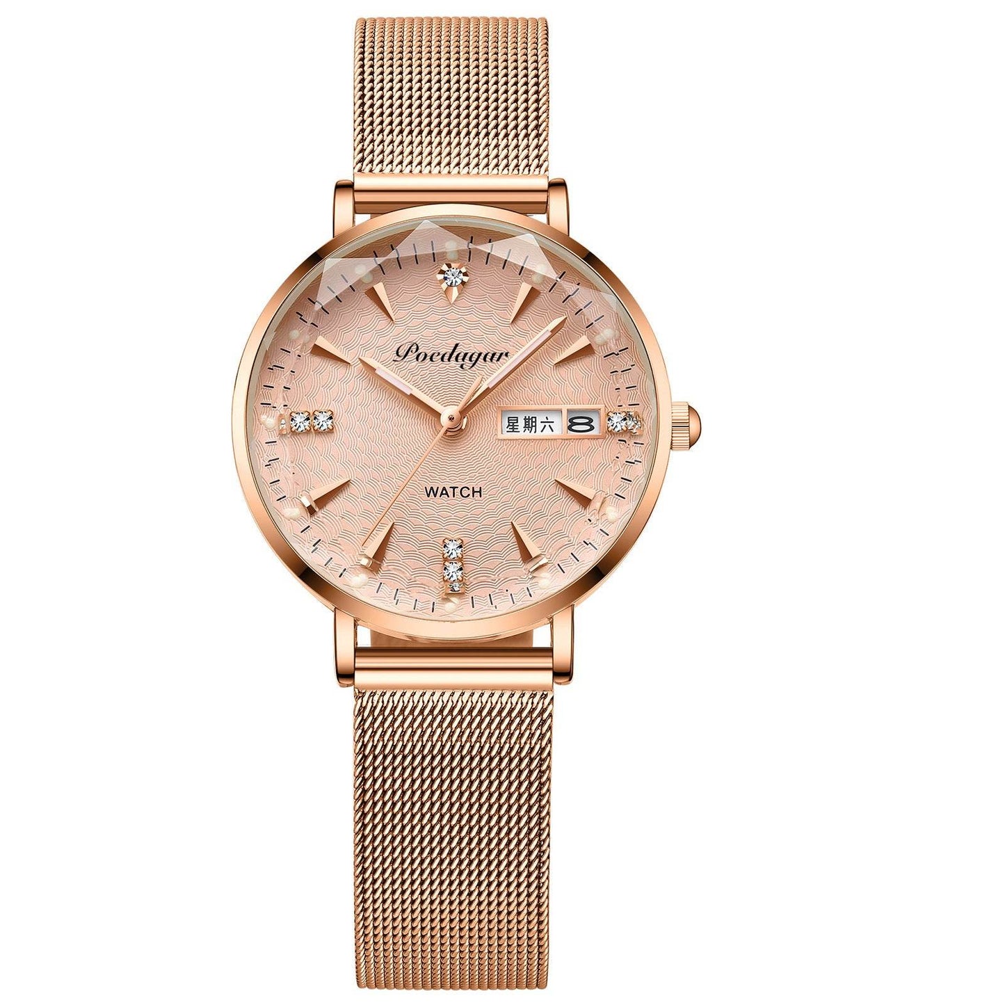 Stylish Women's Quartz Watch - Waterproof Design & Double Calendar Feature - Buy Center