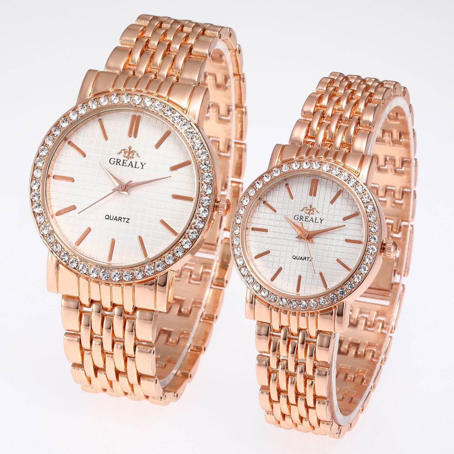 Casual Quartz Watches for Men & Women - Stylish Steel Strap with Diamonds - Buy Center