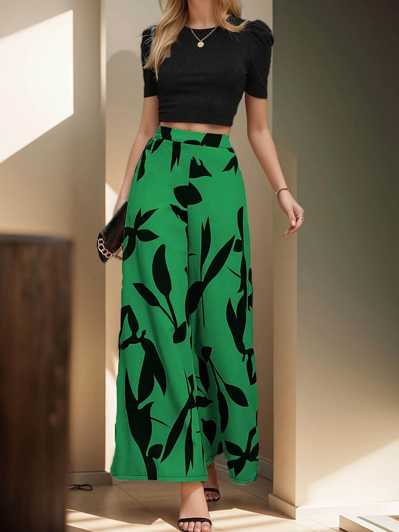 Elegant Leaf Set - 100% Polyester, Geometric Design for Spring/Summer - Buy Center