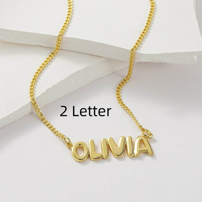 Personalized 3D Bubble Name Necklace - Custom Stainless Steel Jewelry - Buy Center