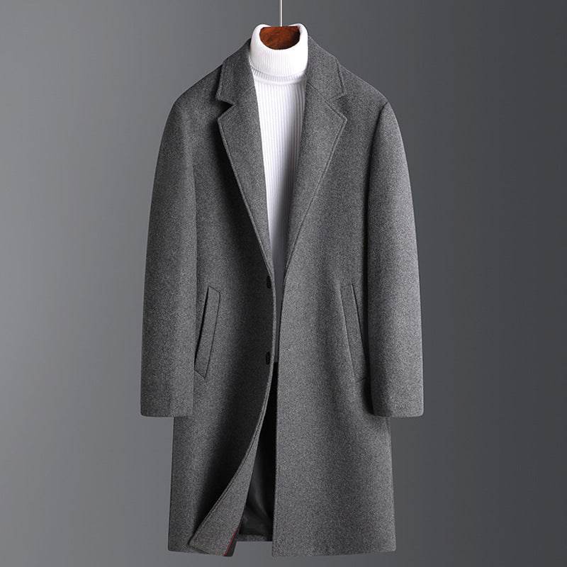 Korean Style Woolen Coat for Winter - Thick Velvet & Casual Elegance - Buy Center