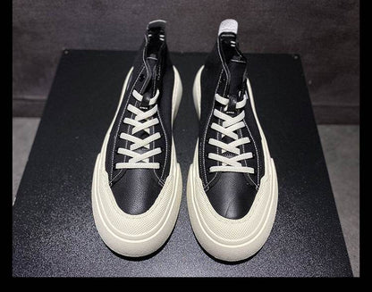 Men's Breathable Casual Sneakers - Stylish Lace-Up Vulcanize Shoes - Buy Center