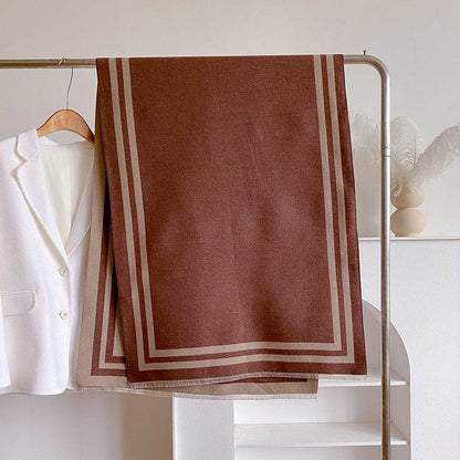 Thickened Warm Women's Scarf - Geometric Jacquard Design for Winter Style - Buy Center