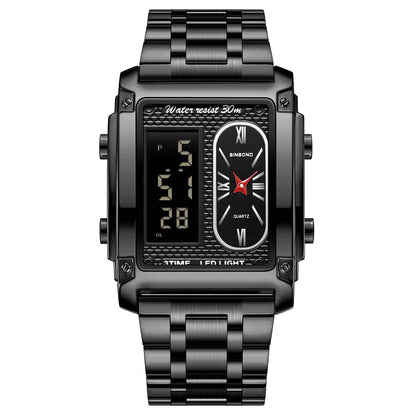 Men's Creative Steel Belt Digital Watch - Waterproof & Multi-Functional Style - Buy Center