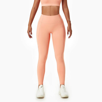 Buycenter Lulu Nude Yoga Bra Set - Shockproof Sports Bra & Leggings - Buy Center