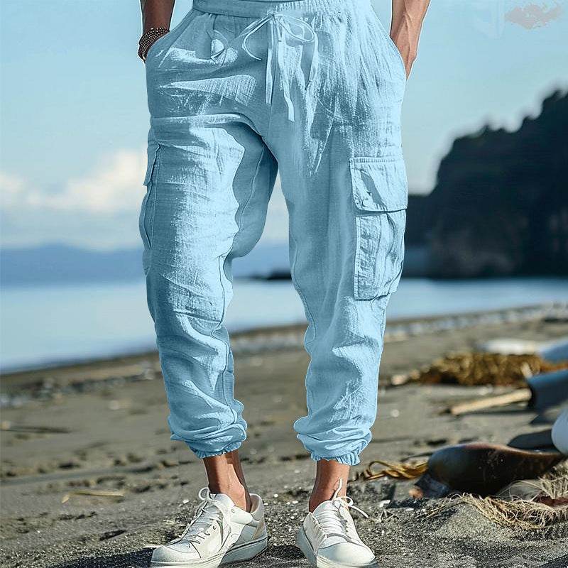 Buycenter Multi-Pocket Loose Cargo Pants for Men - Casual Cotton Style - Buy Center