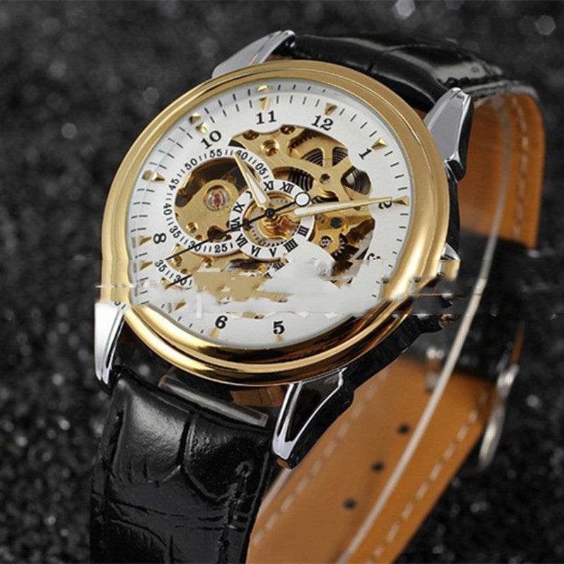 Men's Full Hollow Automatic Mechanical Watch - Stylish Stainless Steel Design - Buy Center