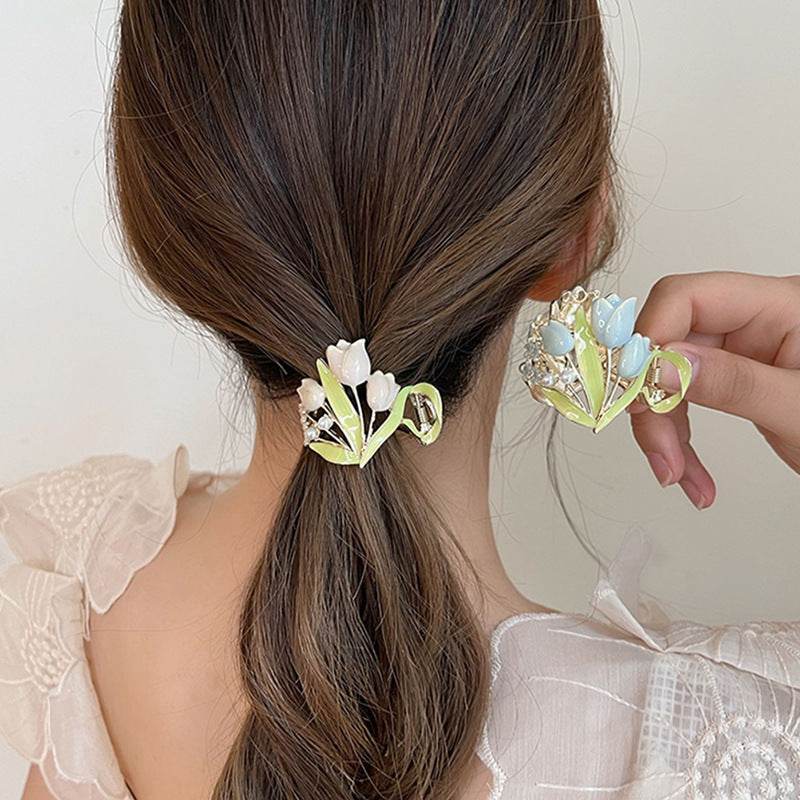 Tulips High Ponytail Hair Claws for Women - Secure & Stylish Barrettes - Buy Center