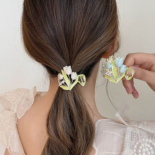 Tulips High Ponytail Hair Claws for Women - Secure & Stylish Barrettes - Buy Center