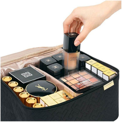 Portable Double Layer Cosmetics Bag - Stylish & Waterproof Makeup Organizer - Buy Center