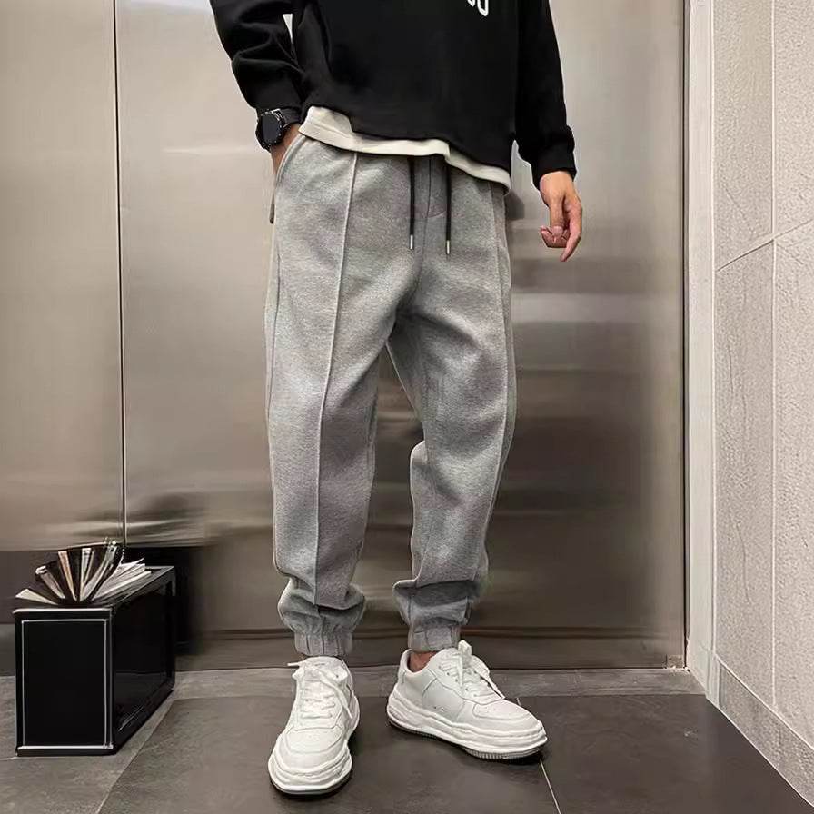 Thicken Loose Fit Ankle-Tied Sweatpants - Trendy Styles 2025 - Buy Center