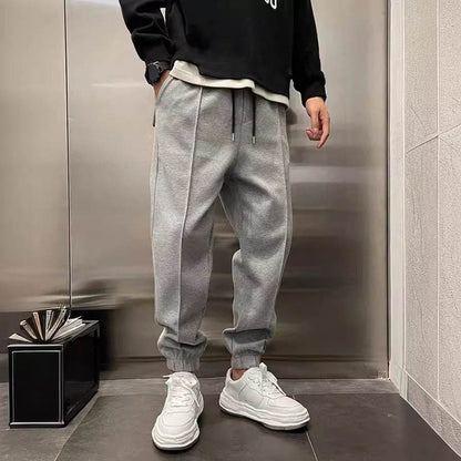 Thicken Loose Fit Ankle-Tied Sweatpants - Trendy Styles 2025 - Buy Center