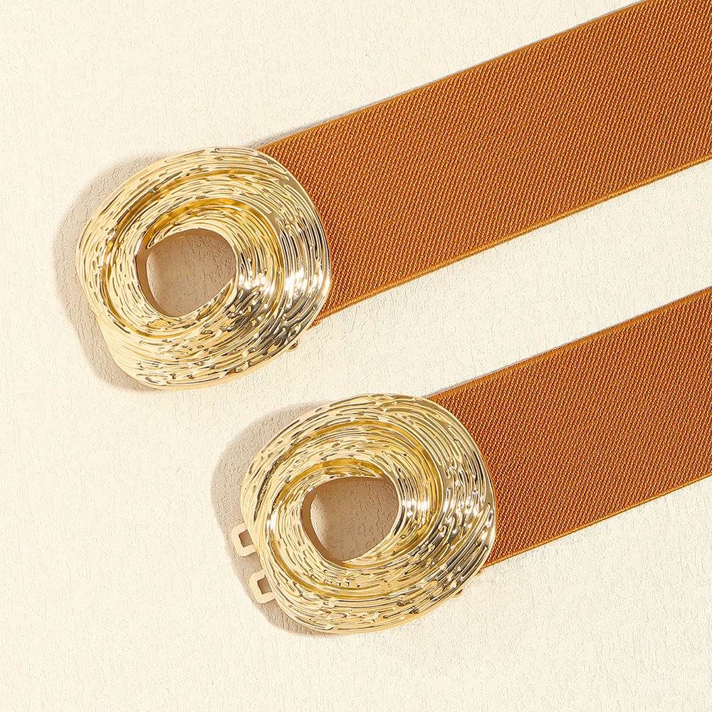 Women's Bohemian Metal Circle Belt - Adjustable Elastic Fashion Accessory - Buy Center