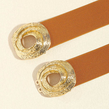 Women's Bohemian Metal Circle Belt - Adjustable Elastic Fashion Accessory - Buy Center