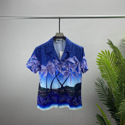 Men's Summer Casual Suit Shirt - Short Sleeve Lapel in Beige, Red, Blue - Buy Center