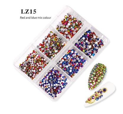 Nail Art Flat Rhinestone Set - Mixed Color Glitters for Stunning Manicures - Buy Center