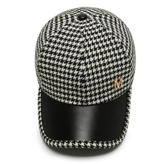 Buycenter Houndstooth Baseball Cap - Adjustable Wool for Men & Women - Buy Center