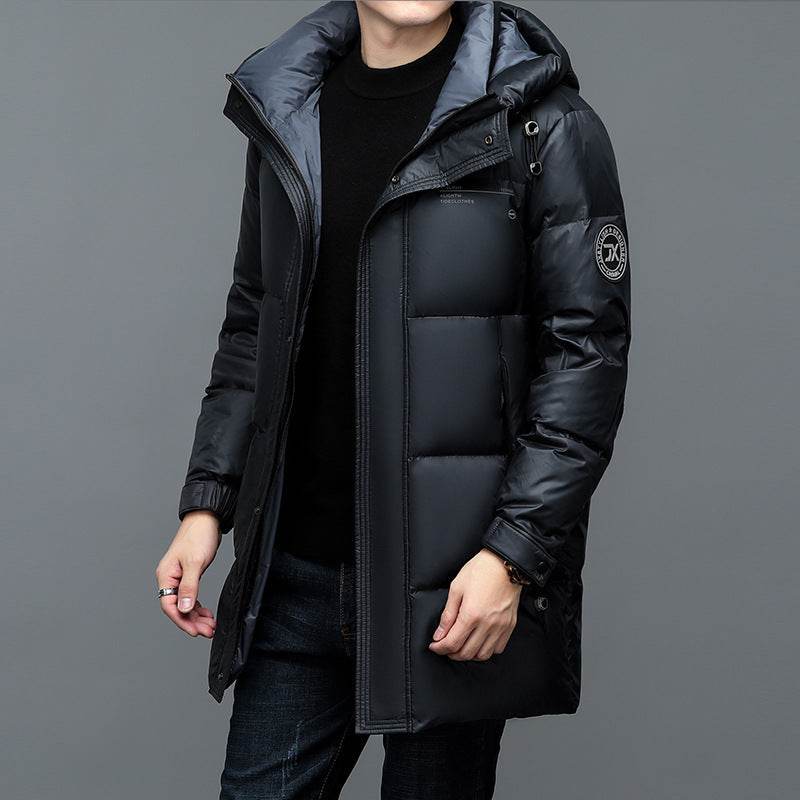 New Winter Men's Duck Down Jacket - Warm & Stylish in Black & Blue - Buy Center