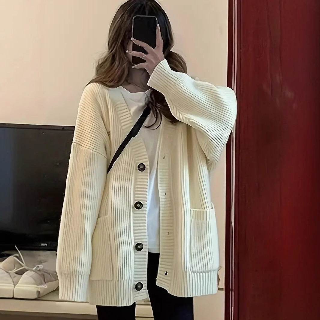 Buycenter Women's Vintage Loose Outer Wear Coat - Japanese Lazy Style - Buy Center