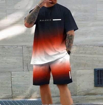 Casual Sports Short Sleeve Set for Men - Lightweight & Breathable Summer Comfort - Buy Center