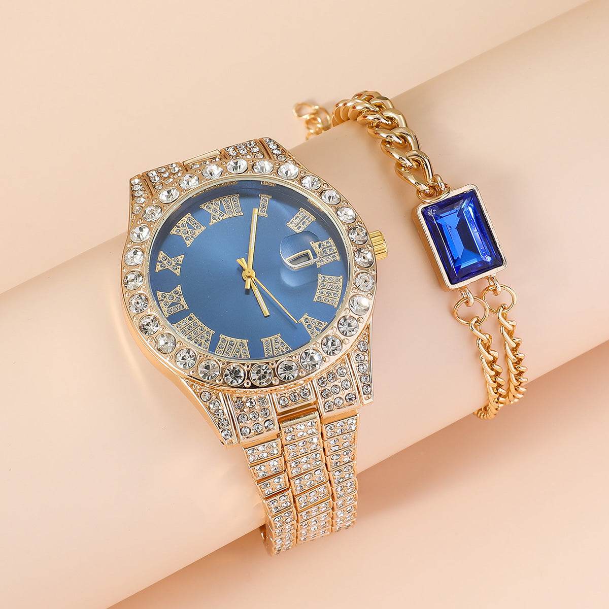 Buy Center Women's Fashionable Watch Set - Chic Casual Style with Accessories - Buy Center